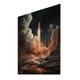 Designart "Rocketship Lunar Odyssey" Rocketship Print on Natural Pine